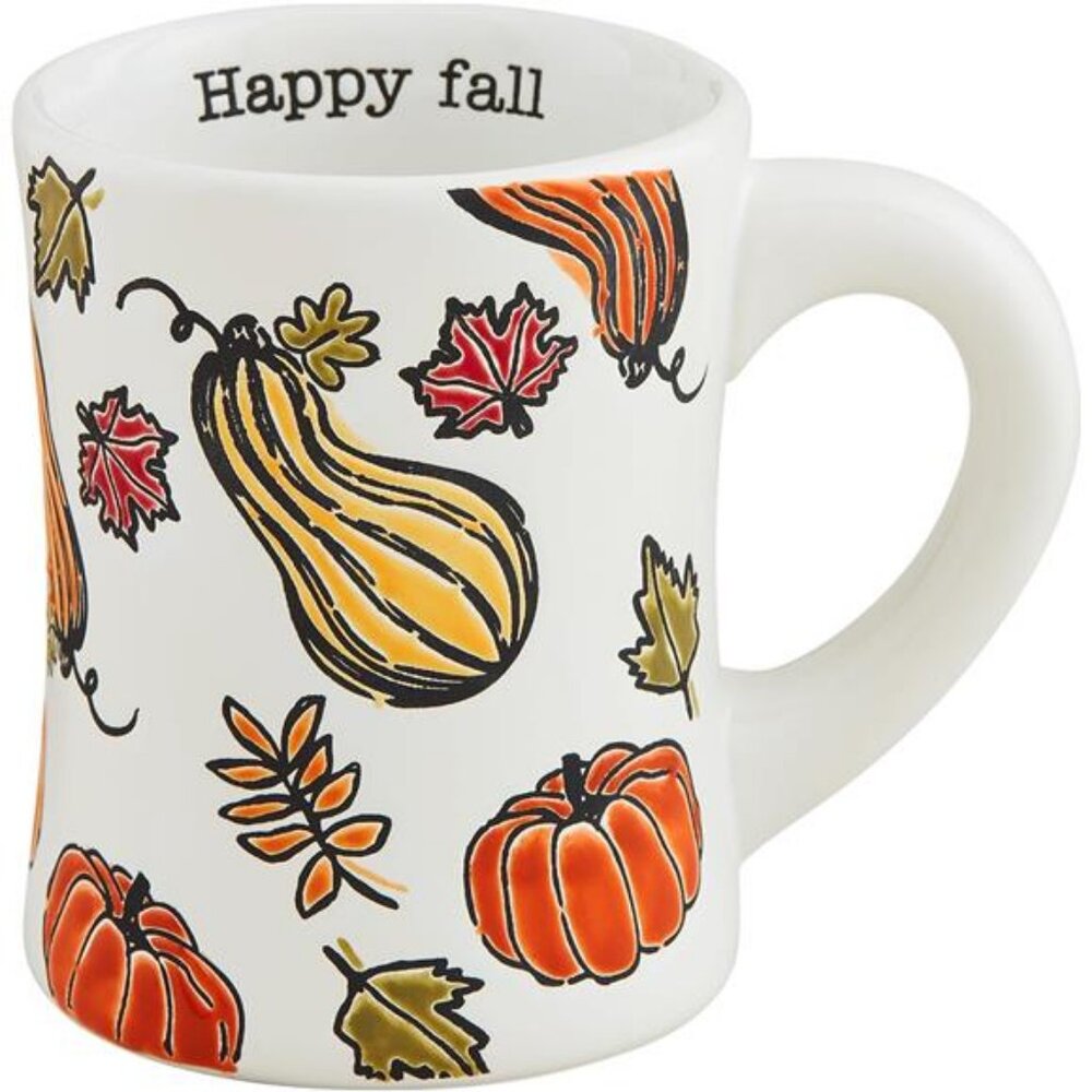 Mud Pie Thanksgiving Pattern Mug, Happy, 14‎ oz